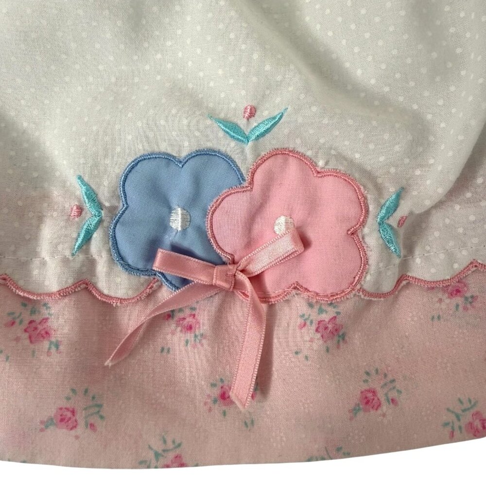 VTG Sears Baby Girls Infant Toddler Dress 24 Months Pink & White Floral Bloomers - Picture 8 of 14